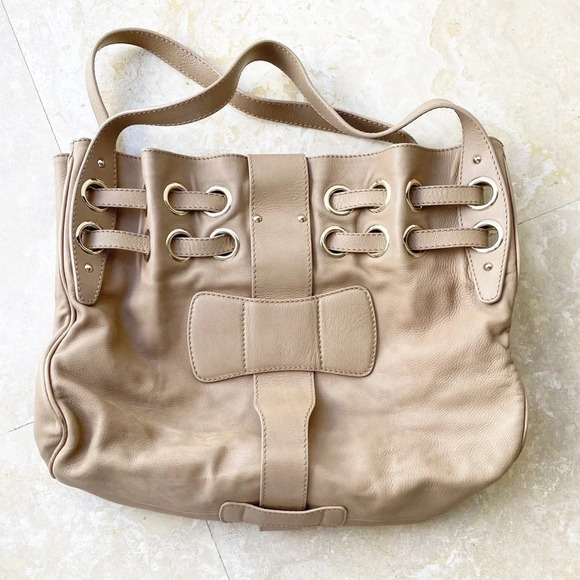 Jimmy Choo Tan Leather Tote Handbag - Picture 2 of 16